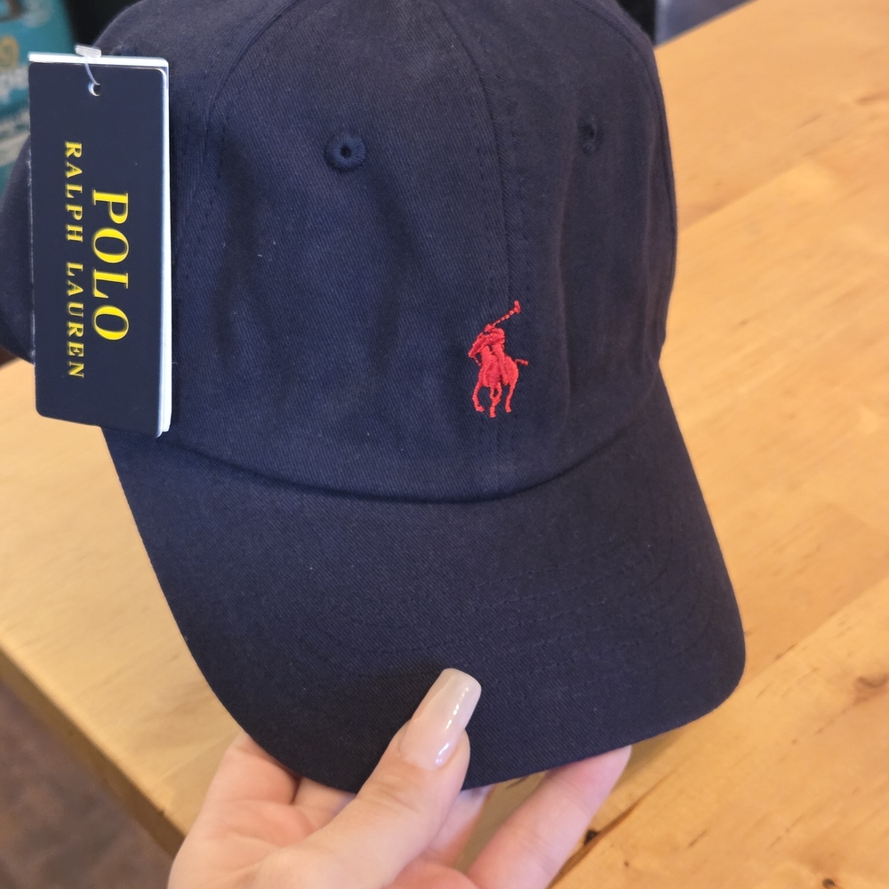 Ralph Lauren Navy Blue Cap with Red Logo - Picture 3 of 6